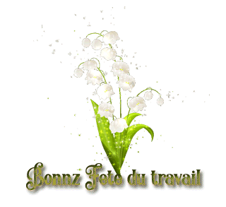 Gif animé bonne fête du travail muguet